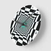 白黒錯覚 ラウンド壁時計 (傾斜)