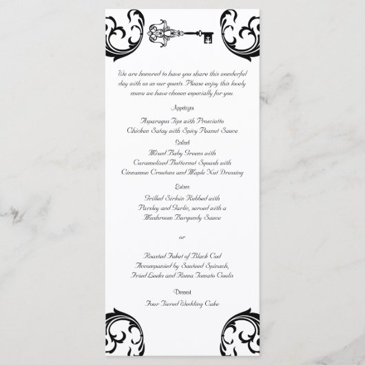 白黒鍵結婚のメニュー メニュー (正面)