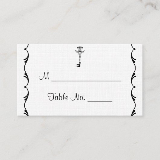 白黒鍵結婚座席表 プレイスカード (正面)