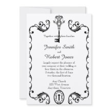 白黒鍵結婚式招待状