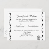 白黒鍵RSVPポストカード インビテーションポストカード (正面/裏面)