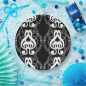 白黒鏡画像音楽 ペーパープレート (パーティー)