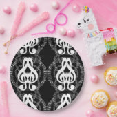 白黒鏡画像音楽 ペーパープレート (パーティー)