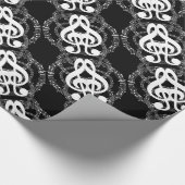 白黒鏡画像音楽 ラッピングペーパー (角)