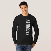 白黒長袖テンプレートセキュリティメニュー Tシャツ (正面フル)