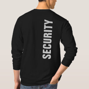 白黒長袖テンプレートセキュリティメニュー Tシャツ