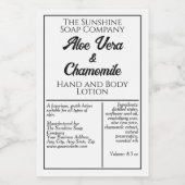 白黒防水化粧品ボトルラベル フードラベル (シングルラベル)