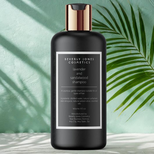 白黒防水化粧品ボトルラベル フードラベル