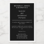 白黒防水化粧品ボトルラベル フードラベル (シングルラベル)