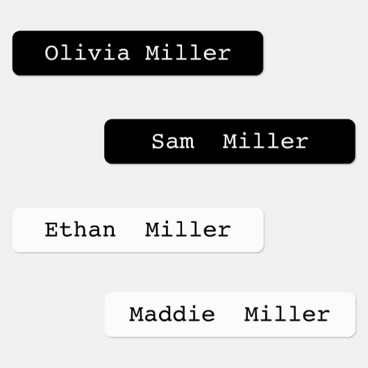 白黒防水名ラベル学校保育園 ラベル (グループ)