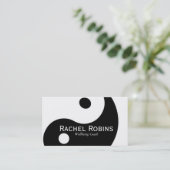 白黒陰陽の健康および福利 名刺 (スタンド正面)