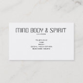 白黒陰陽の健康および福利 名刺 (裏面)