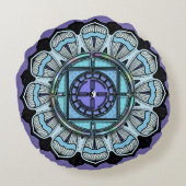 白黒陰陽オンラベンダーアクアマンダラ ラウンドクッション (裏面)