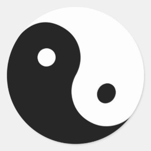 白黒陰陽シール ラウンドシール