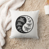 白黒陰陽タオバタフライ クッション (ブランケット)