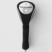 白黒陰陽パーソナライズされた記号 ゴルフヘッドカバー (正面)