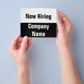 白黒雇用のビジネステンプレート チラシ (手)