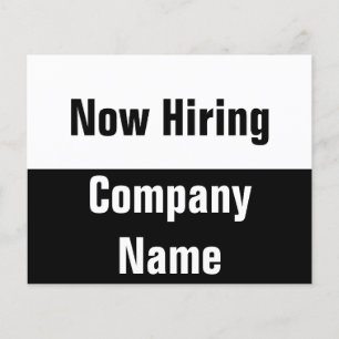 白黒雇用のビジネステンプレート チラシ