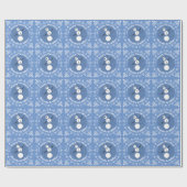 白黒雪だるまパーソナライズされたハヌカー ラッピングペーパー (フラット)