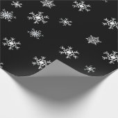 白黒雪のクリスマス ラッピングペーパー (角)