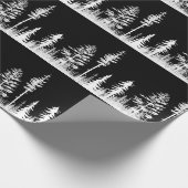 白黒雪の冬の森（大） ラッピングペーパー (角)