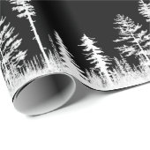 白黒雪の冬の森（大） ラッピングペーパー (ロールコーナー)