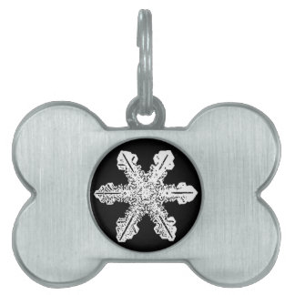 白黒雪片のペットタグ ペットネームタグ