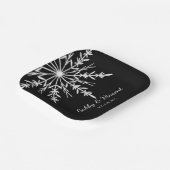 白黒雪片の冬の結婚式 ペーパープレート (傾斜あり)