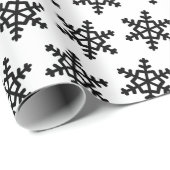 白黒雪片ラッピング紙 ラッピングペーパー (ロールコーナー)