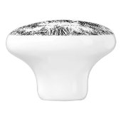 白黒青い目のトラのグラフィック セラミックノブ (側面)