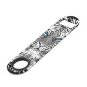 白黒青い目のトラは縞で飾ります スピード栓抜き (裏面アングル)