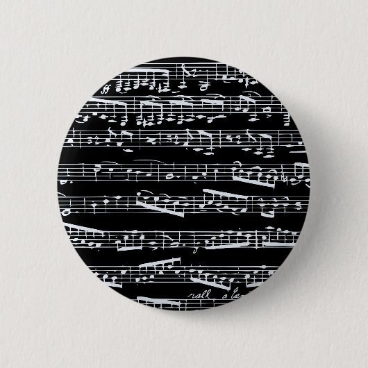 白黒音楽ノート 缶バッジ (正面)