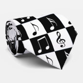 白黒音楽的なレジ係 ネクタイ (ロール)
