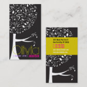 白黒音楽音符の歌はポップ・アートのな木を歌います 名刺 (正面/裏面)