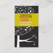 白黒音楽音符の歌はポップ・アートのな木を歌います 名刺 (裏面)