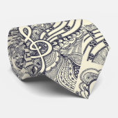 白黒音符および記号 ネクタイ (ロール)