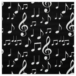 白黒音符のパターン生地 ファブリック