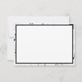 白黒音符パターンミュージシャン写真 サンキューカード (裏面)