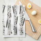 白黒音符 キッチンタオル (四つ折り)