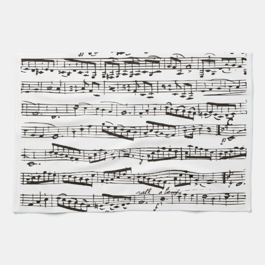 白黒音符 キッチンタオル (横)