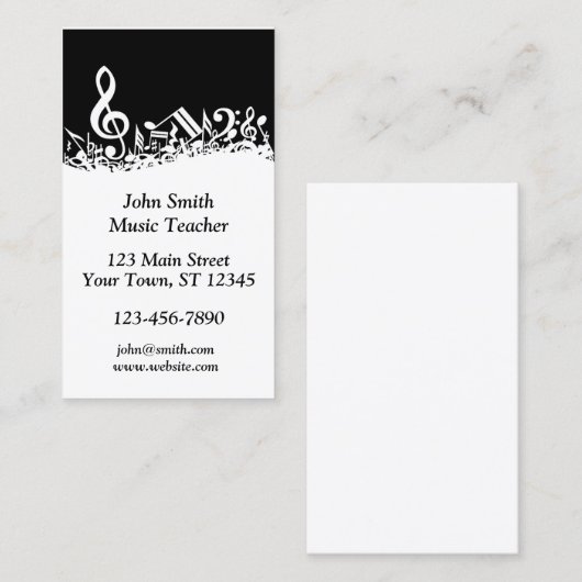 白黒音符 名刺 (正面/裏面)