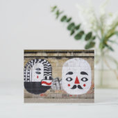 白黒顔グラフィティ ポストカード (スタンド正面)