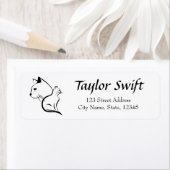 白黒顔付き猫デザイン ラベル (インサイチュ)