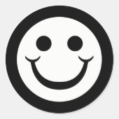 白黒顔 ラウンドシール (正面)