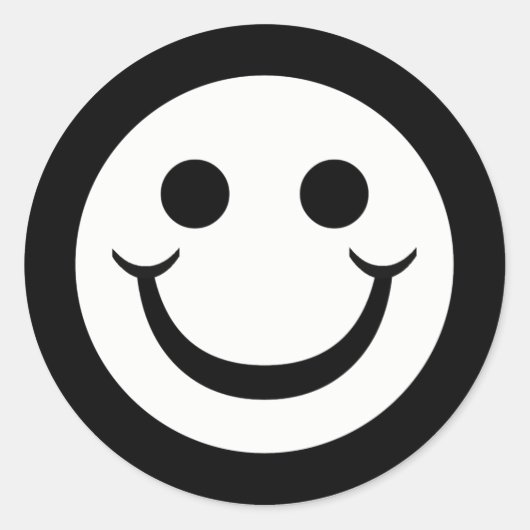 白黒顔 ラウンドシール (正面)