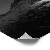 白黒風の雪の山 ポスター (角)