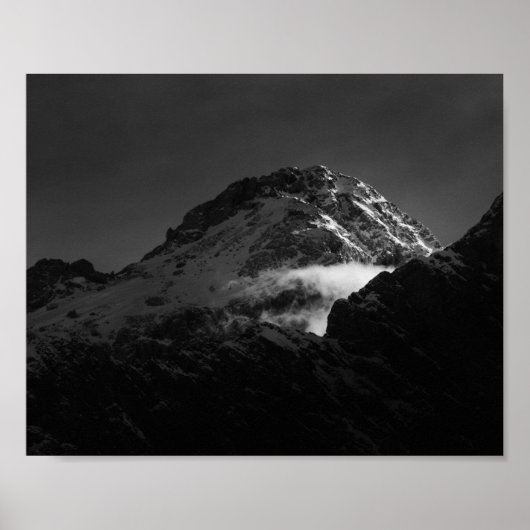 白黒風の雪の山 ポスター (正面)