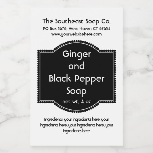 白黒風呂製品ラベル フードラベル (シングルラベル)