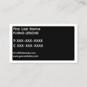 白黒飛んでいるレッスンの名刺 名刺 (裏面)