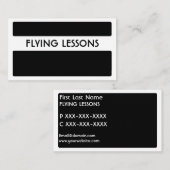 白黒飛んでいるレッスンの名刺 名刺 (正面/裏面)
